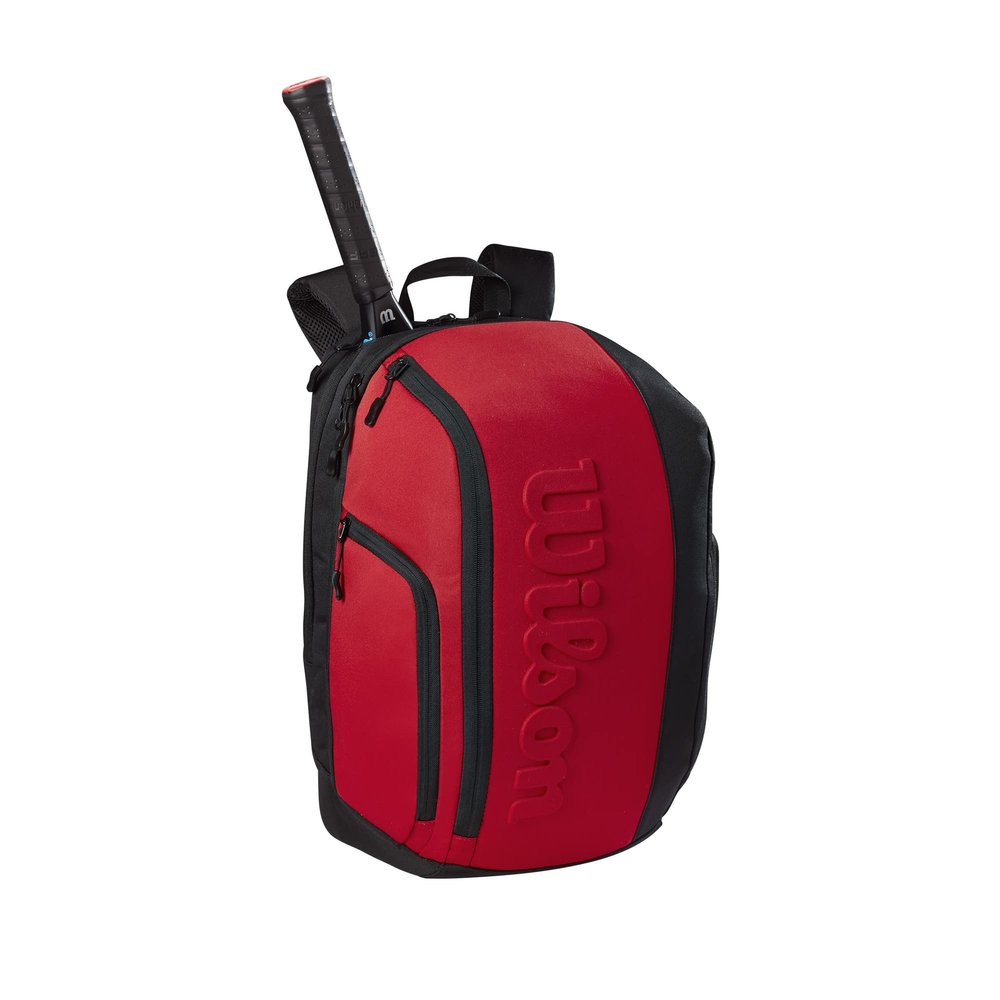 Wilson Clash V2 Super Tour Tennis Backpack - Red/Black, Holds up to 2 Rackets