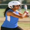 Epic Girl's Line Drive Sleeveless Softball Jersey for Blue/White L view 2