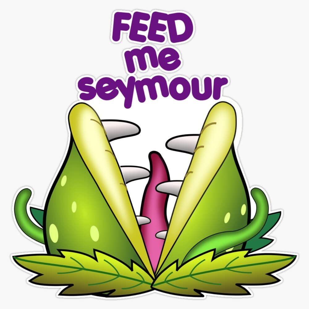 Venus Flytrap | Feed Me Seymour Ode To The 80'S Bumper Sticker Vinyl Decal 5"