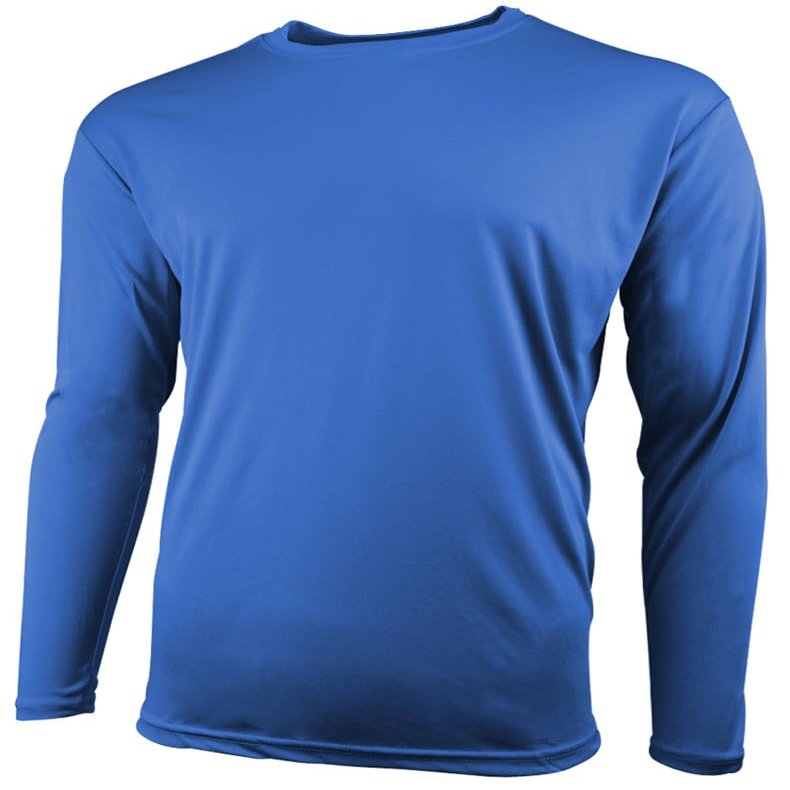 Epic Youth Cooling Performance Long Sleeve Crew T-Shirts (18- Colors Available) Blue L