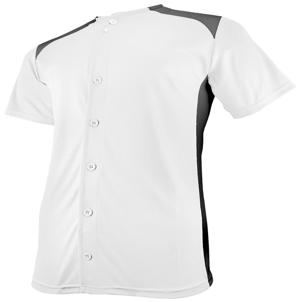 Epic Boy's Full Button 2-Color Game White/Black Baseball Jerseys M