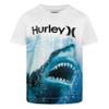 Hurley Boys' UPF 50+ Rash Guard Swim Shirt, White/Shark, X-Large view 1