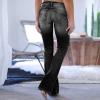 Women's Mid-Rise Bootcut Jeans Juniors Butt Lift Push Up Mid Waist Boot Leg Jeans Stretch Curvy Slims Denim Trousers view 3