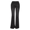 Women's Mid-Rise Bootcut Jeans Juniors Butt Lift Push Up Mid Waist Boot Leg Jeans Stretch Curvy Slims Denim Trousers view 4