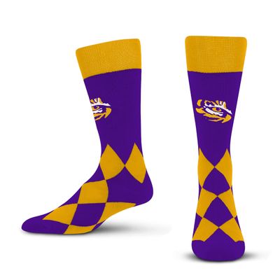 For Bare Feet Unisex NCAA LSU Tigers Big Diamond Team Color Socks OSFM