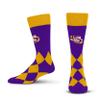 For Bare Feet Unisex NCAA LSU Tigers Big Diamond Team Color Socks OSFM view 1