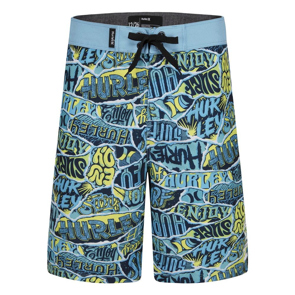 Hurley Boys Board Shorts, Blue Sticker, 16