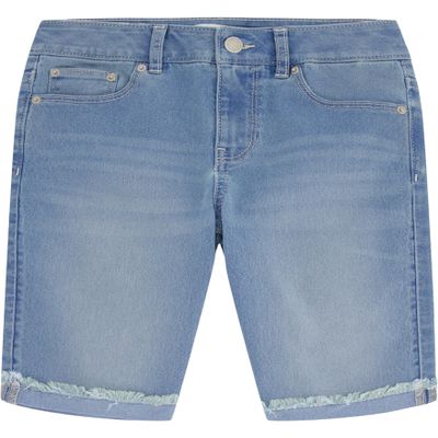 Calvin Klein Girls' Bermuda Jean Shorts, Stretch Denim, Skinny Fit, Roll-Up Cut-Off Hem, Cirrus/Cut Off, 8