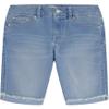 Calvin Klein Girls' Bermuda Jean Shorts, Stretch Denim, Skinny Fit, Roll-Up Cut-Off Hem, Cirrus/Cut Off, 8 view 1