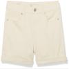 Calvin Klein Girls' Jean Shorts, Stretch Denim, Boyfriend Fit, Mid to High Rise, Seed Pearl/Cuff, 12 view 1