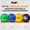 Play 9 Weighted Softballs for Pitching (Leather Set of 4) Size of Softballs view 2