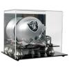 Collection Supplies Deluxe Acrylic Mini Helmet Display Holder | Mini Football Helmet Display Case with Mirrored Back & Gold Risers to Protect The Helmet | Clear UV Protection | No Assembly Required view 1