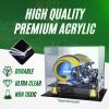 Collection Supplies Deluxe Acrylic Mini Helmet Display Holder | Mini Football Helmet Display Case with Mirrored Back & Gold Risers to Protect The Helmet | Clear UV Protection | No Assembly Required view 2