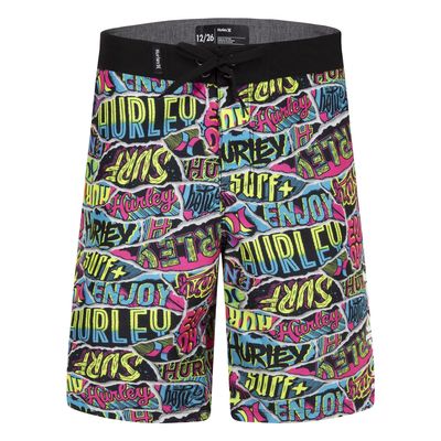 Hurley Boys Board Shorts, Multi Sticker, 18