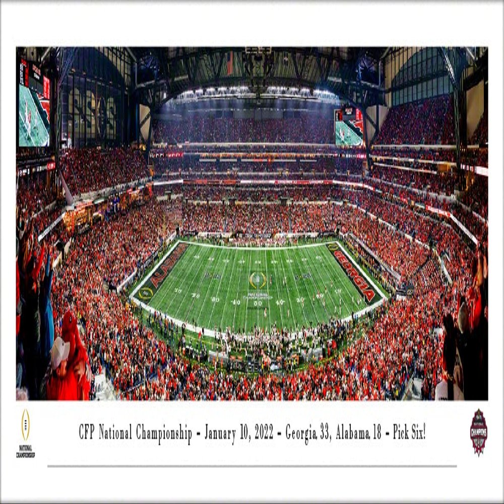 Georgia Bulldogs, 2021 National Champions, Pick Six - Unframed 40 x 13.5 Poster by Blakeway Panoramas