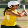 Epic Girl's Line Drive Sleeveless Softball Jersey for Yellow/White L view 2