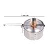 TOPINCN 1000ml Camping Pot, Stainless Steel Portable Outdoor Tea Coffee Pot Portable Cooking Pot with Detachable Handle for Outdoor Picnic Hiking view 2