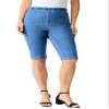 Roaman's Women's Plus Size Comfort Stretch Bermuda Jean Short - 34 W, Light Stonewash view 1