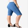Roaman's Women's Plus Size Comfort Stretch Bermuda Jean Short - 34 W, Light Stonewash view 3