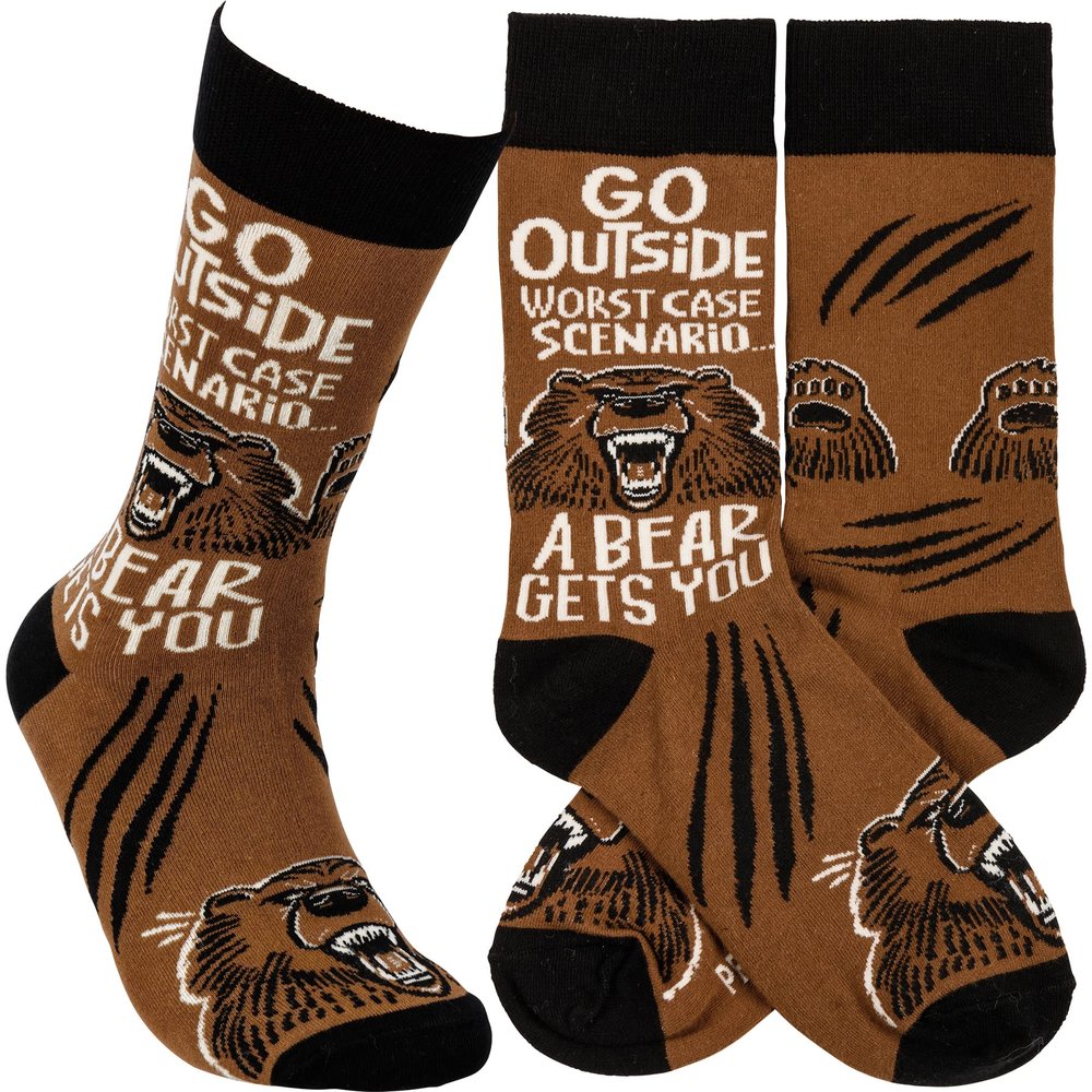 Primitives by Kathy Go Outside Worst Case ScenarioA Bear Gets You Socks