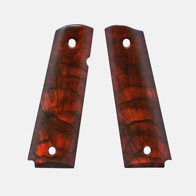 1911 Full Size Grips, Red Cocobolo, Smooth, Beveled Bottom, Thin
