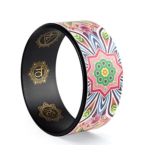 GOMMER PU Color Printing Yoga Wheel, Open Back, Rear gerster, Professional Beginner Stovepipe Yoga Ring, Pula Racing Auxiliary Tool for Bodybuilding (Size : Ayaka PU)