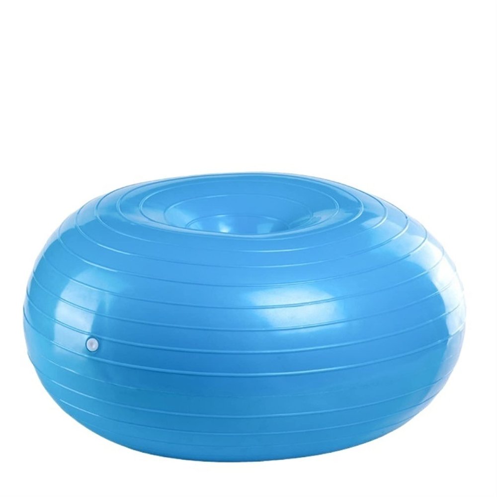GOMMER Yoga Doughnut Stability Exercise Ball Childbirth Yoga Ball Pilates Training Home Fitness Equipment Pilates Balance Ball for Bodybuilding (Color : 55cm Blue)