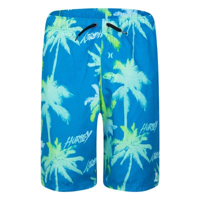 Hurley boys Pull on Swim Trunks, Blue Palms, Medium US