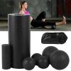 GOMMER 3/5pcs Yoga Massage Roller&Fitness Ball Foam Roller Set for Back Pain Self-Myofascial Treatment Pilates Muscle Release Exercises for Bodybuilding (Color : Black 5PCS) view 2