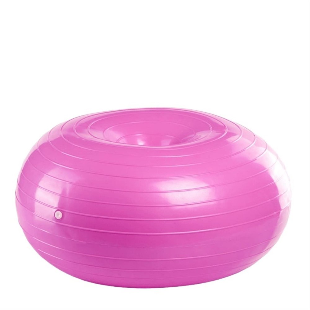 GOMMER Yoga Doughnut Stability Exercise Ball Childbirth Yoga Ball Pilates Training Home Fitness Equipment Pilates Balance Ball for Bodybuilding (Color : 55cm Pink)