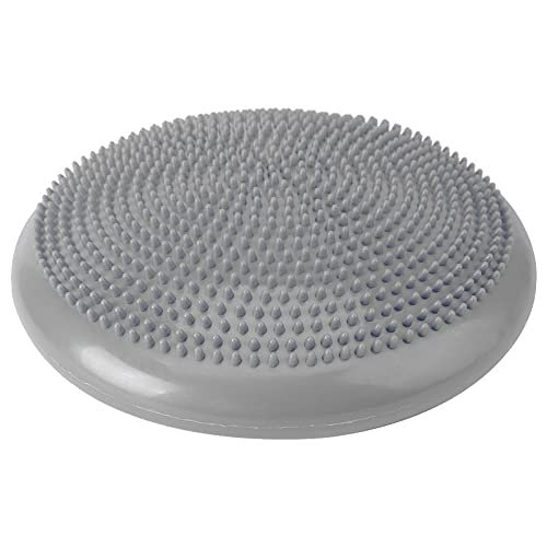 Inflatable Yoga Massage Mat Yoga Balance Disc Massage Pad Cushion Mat Round Inflatable Ball Durable Universal Sports Gym Fitness for Bodybuilding (Color : Grey no Pump)