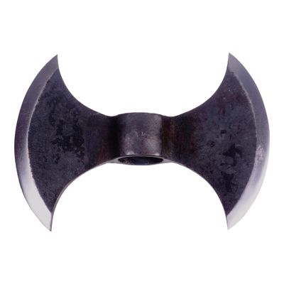 WARRIORS OUTFIT Double Pointed Axe Weapon Large and Heavy Elongated Warrior Viking Costume Battle Edge Adult Premium Collectible Gift by OUTFIT, Black, Length : 8.5 Inch (ICW Blades-0022)