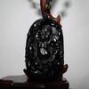 2.3" China Certified Nature Black Obsidian Jade Zhongkui Amulet Hand Made Necklace Pendants 8956 view 2