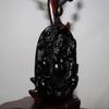 2.3" China Certified Nature Black Obsidian Jade Zhongkui Amulet Hand Made Necklace Pendants 8956 view 3