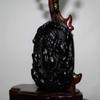2.3" China Certified Nature Black Obsidian Jade Zhongkui Amulet Hand Made Necklace Pendants 8956 view 4