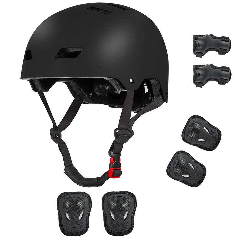 Kids Bike Helmet for 3-5-8-14+ Age Girls and Boys, Kids Helmet with Knee Pads Elbow Pads Wrist Guards,Ventilation Multi-Sport Scooter Roller Skate Rollerblading Skateboarding Climbing Cycling
