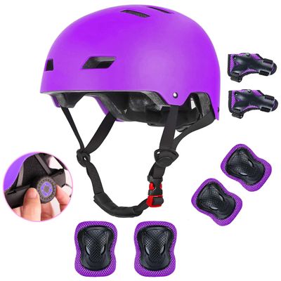 Kids Bike Helmet for 3-5-8-14+ Age Girls and Boys, Kids Helmet with Knee Pads Elbow Pads Wrist Guards,Ventilation Multi-Sport Scooter Roller Skate Rollerblading Skateboarding Climbing Cycling