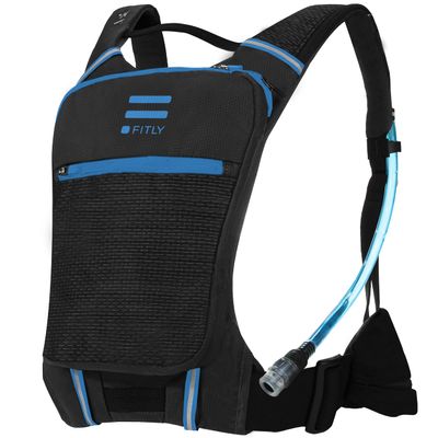 FITLY Sub90 Running Hydration Vest - Lightweight Running Pack for Men & Women with Phone Holder, Storage, Thoracic Belt - Water Pack - Carry Personal Items While Running - Blue