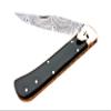 Custom handmade Damascus steel Switch Blade Folding Knife view 2