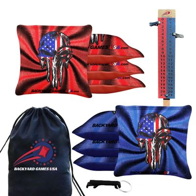 CornholeGamesUSA Pro Cornhole Bags Set of 8 Regulation - Professional Cornhole Bags for Tournament Play, Slick n Stick Bean Bags for Cornhole, Corn Hole Bags Regulation Set of 8- Made in USA