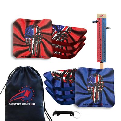 CornholeGamesUSA Pro Cornhole Bags Set of 8 Regulation - Professional Cornhole Bags for Tournament Play, Slick n Stick Bean Bags for Cornhole, Corn Hole Bags Regulation Set of 8- Made in USA