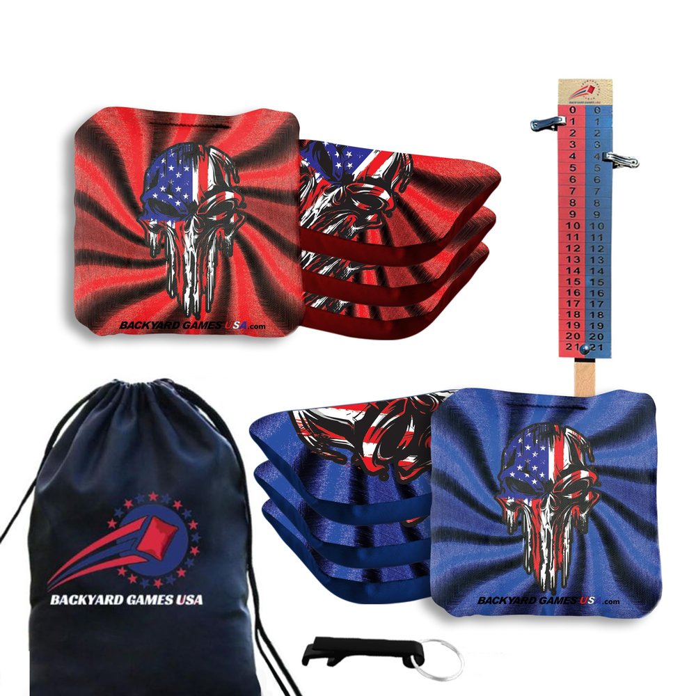 CornholeGamesUSA Pro Cornhole Bags Set of 8 Regulation - Professional Cornhole Bags for Tournament Play, Slick n Stick Bean Bags for Cornhole, Corn Hole Bags Regulation Set of 8- Made in USA