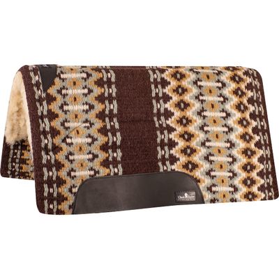 Classic Equine Sensorflex Wool Straight Top Saddle Pad, 3/4-inch Thick, Coffee-Seafoam, 34-inch x 38-inch (CSWFP3422CFSF)