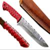 Custom handmade Damascus steel Fixed blade Hunting knife view 1