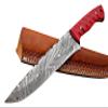 Custom handmade Damascus steel Fixed blade Hunting knife view 3