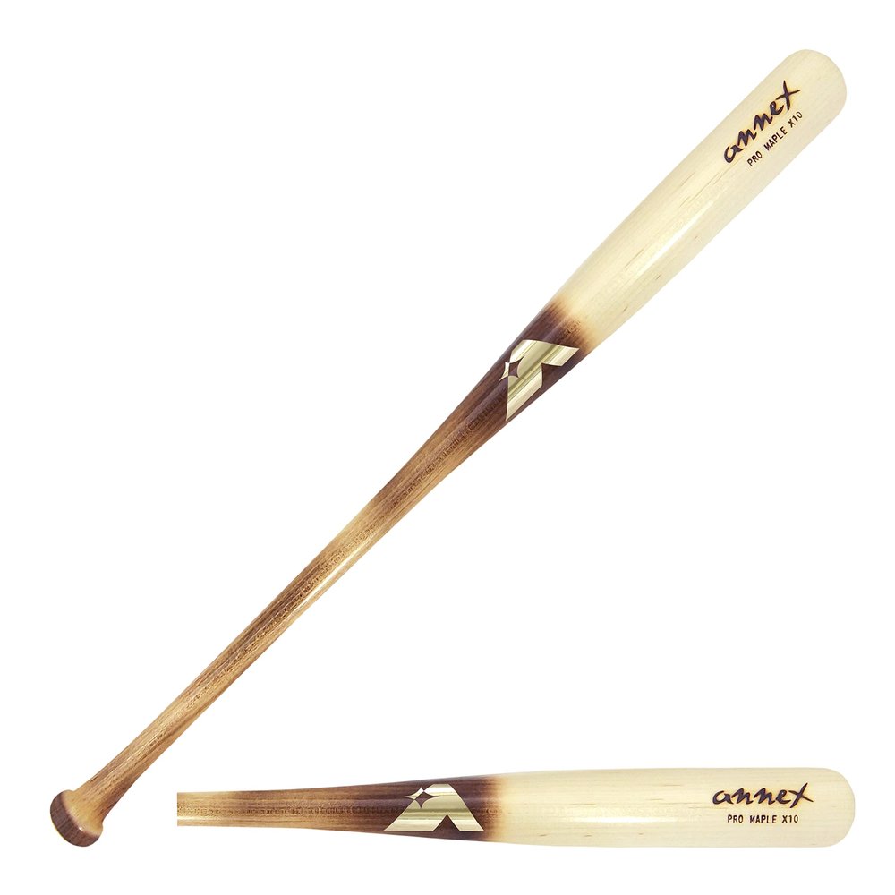Annex Model X10 Maple Wood Baseball Bat (Flame Handle/Clear Coat Barrel, 32-Inch/30-Ounce)