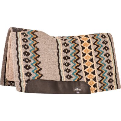 Classic Equine ESP Blanket Top Contoured Saddle Pad, 3/4-inch Thick, Grey-Ocean Blue, 34-inch x 38-inch