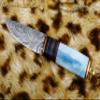 Custom handmade Damascus steel Fixed blade knife view 2
