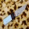 Custom handmade Damascus steel Fixed blade knife view 4