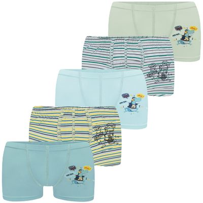 LOREZA  5 Boys Cotton Boxer Shorts Underpants (4-5 years), Type 3